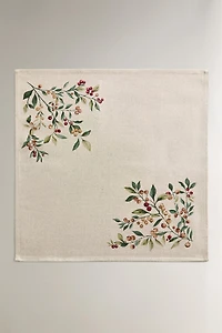 LOT DE SERVIETTES DE TABLE EN COTON BRANCHES DE NOËL (LOT DE 2)
