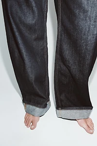 TRF MID-RISE BAGGY FOLDED JEANS