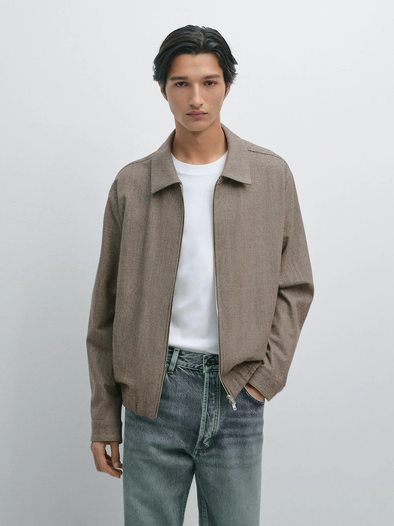 100% wool houndstooth jacket