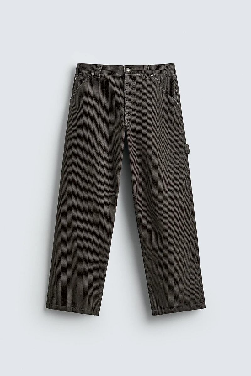 PANTALON RELAXED FIT RAYURES FLOQUÉES