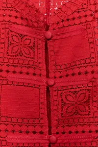 GUIPURE LACE TOP WITH FIREMAN CLASPS