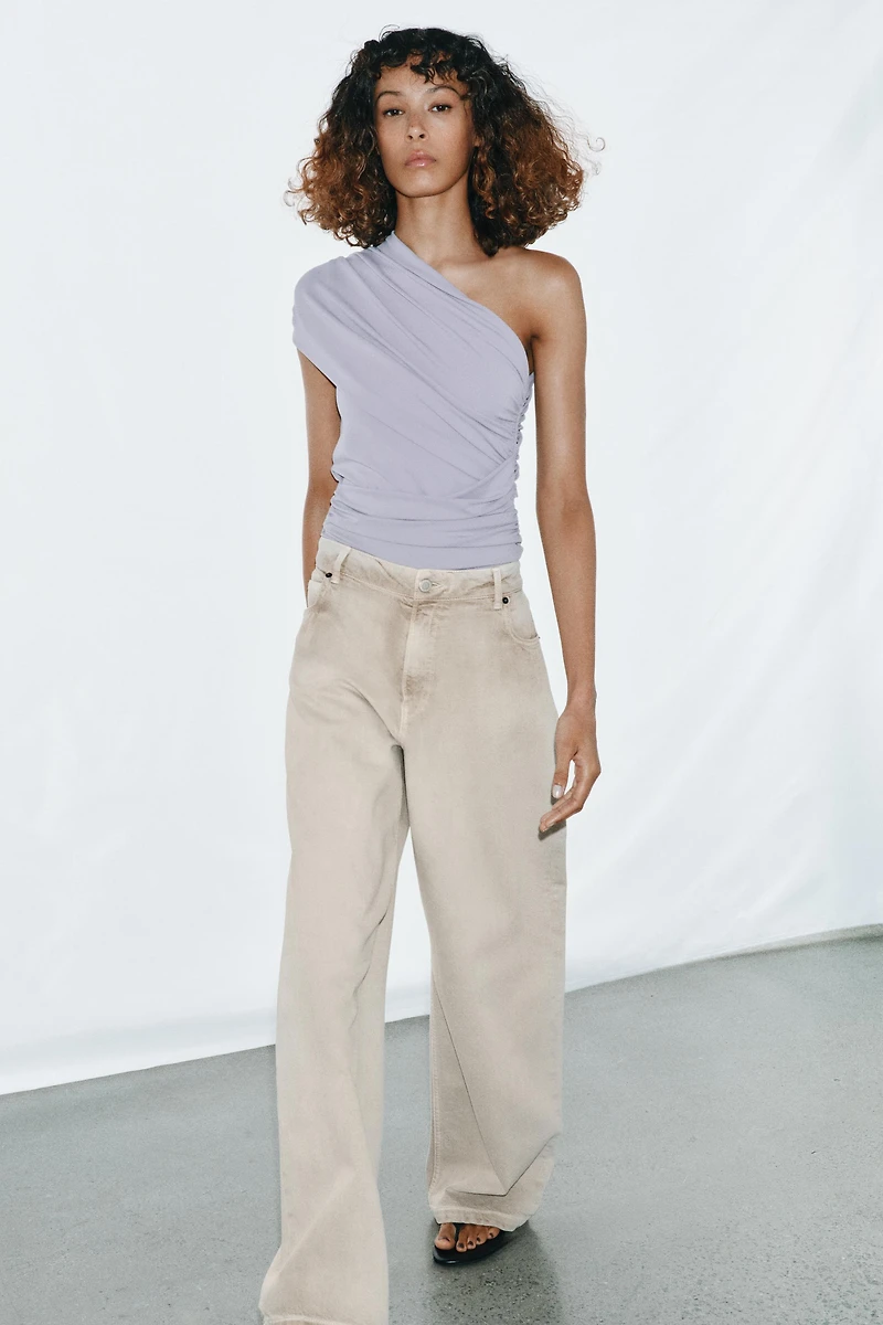 ASYMMETRIC DRAPED BODYSUIT