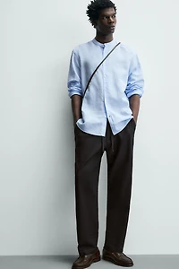 RELAXED FIT COTTON - LINEN PANTS