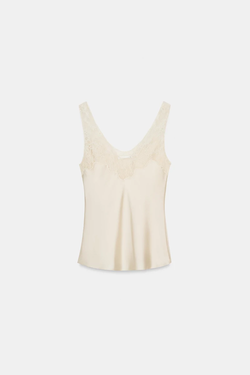 SATIN EFFECT LACE TOP ZW COLLECTION