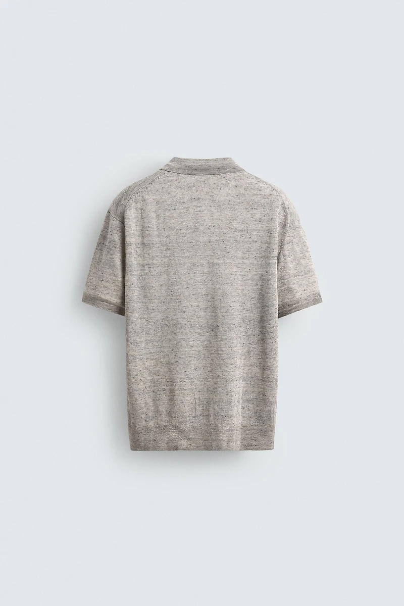 100% LINEN KNIT POLO SHIRT