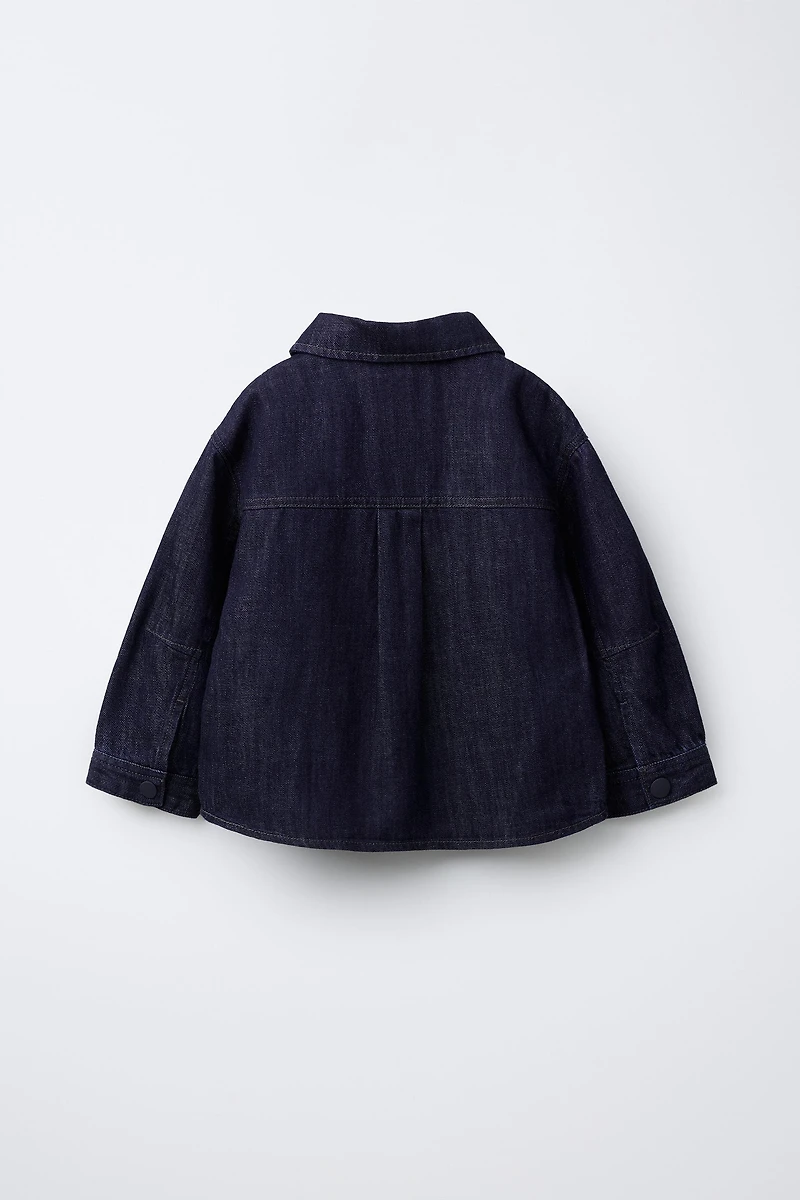 CHEMISE EN DENIM À BOUTONS EFFET GOMME
