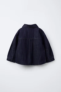 CHEMISE EN DENIM À BOUTONS EFFET GOMME
