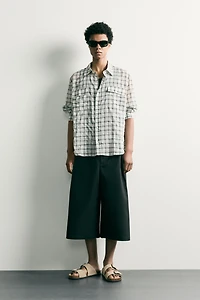 TEXTURED PLAID RELAXED FIT SHIRT