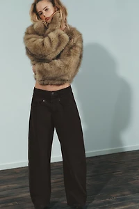 TRF LOW RISE BAGGY BARREL JEANS