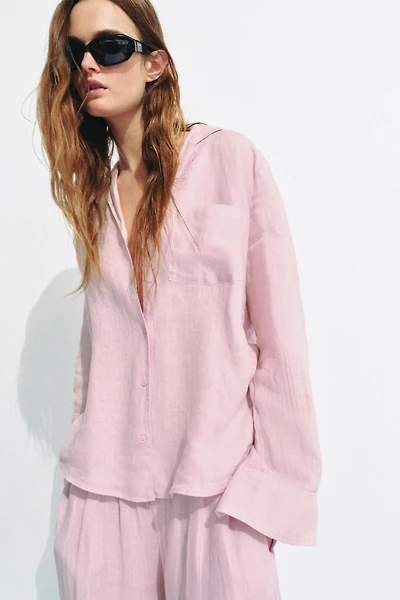 ZW COLLECTION LINEN BARREL PANTS