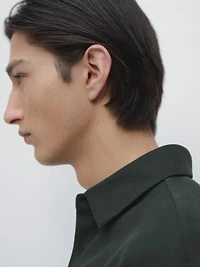 Textured piqué polo shirt with long sleeves