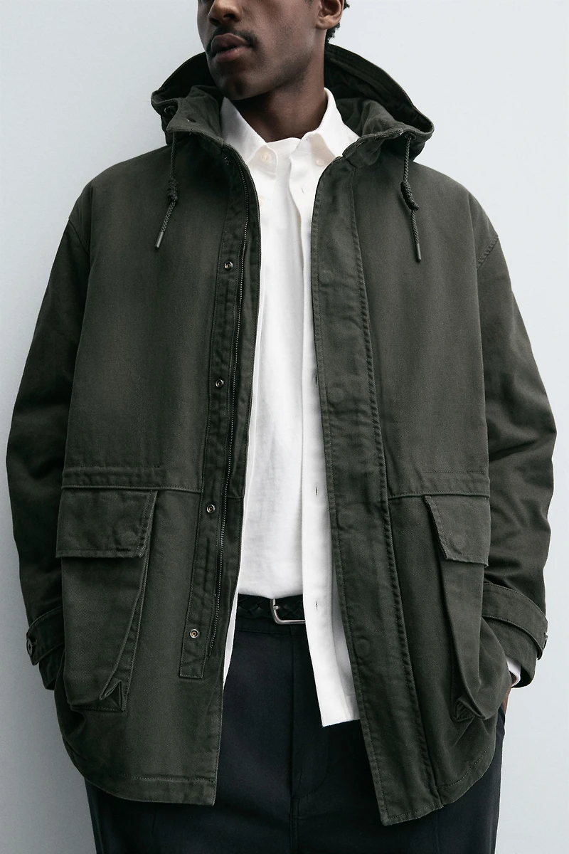 RELAXED FIT WASHED PARKA