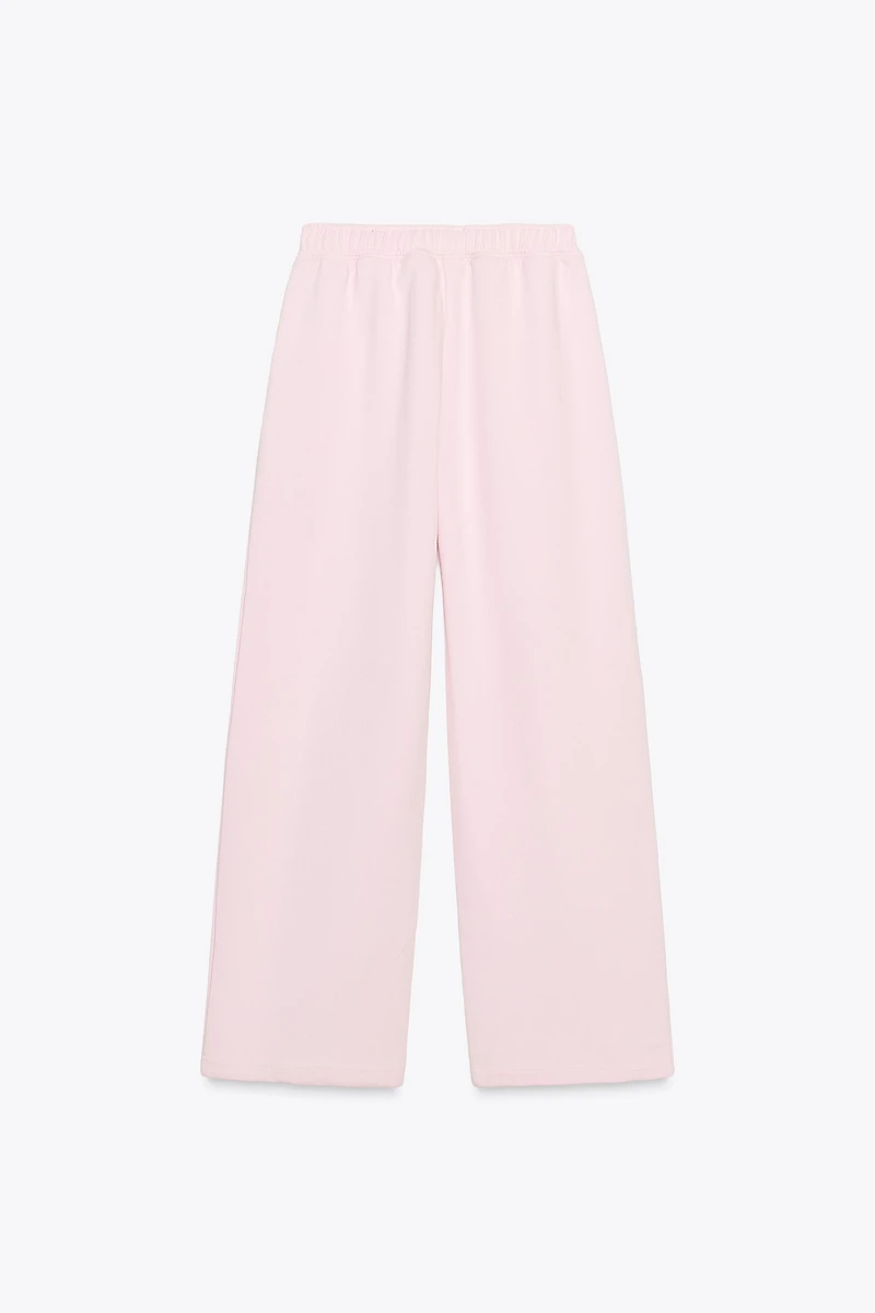 BASIC STRAIGHT-LEG ADJUSTABLE HEM FLEECE PANTS