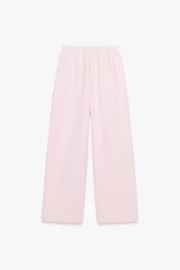 BASIC STRAIGHT-LEG ADJUSTABLE HEM FLEECE PANTS