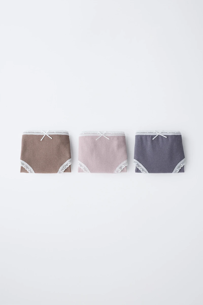 2-6 YEARS/ THREE-PACK OF LACE UNDERWEAR