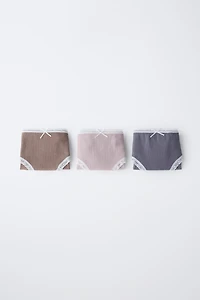 2-6 YEARS/ THREE-PACK OF LACE UNDERWEAR