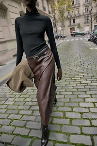 WOOL CROSSOVER HIGH NECK JUMPER