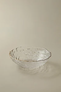 GLASS BOWL WITH GOLD RIM