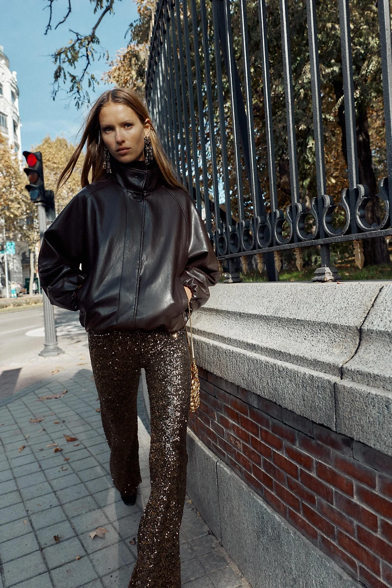 SEQUIN FLARE LEGGINGS