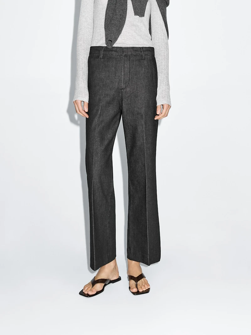 Mid-rise bell bottom jeans
