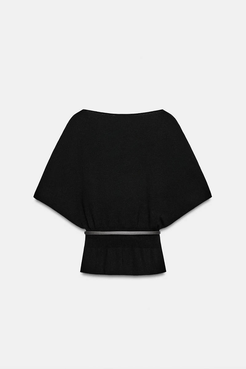 BELTED KNIT TOP