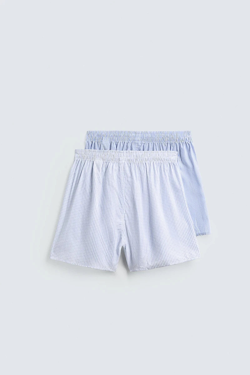 TWO-PACK OF COMBINATION POPLIN BOXERS