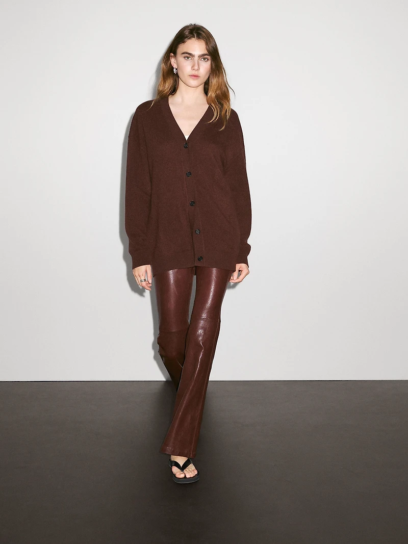 Cardigan oversize col en V 100 % cachemire