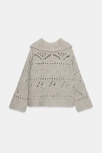 POINTELLE CHUNKY KNIT CARDIGAN