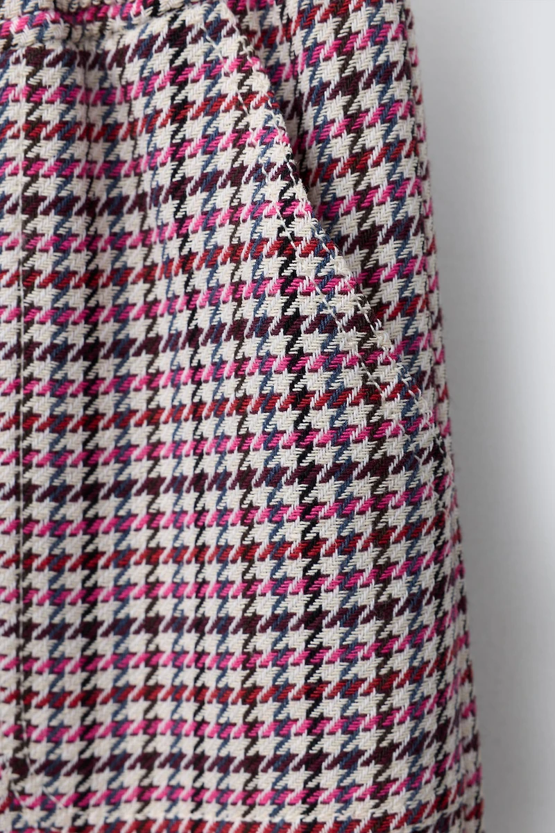 PANTALON WIDE LEG STRUCTURÉ PIED-DE-POULE