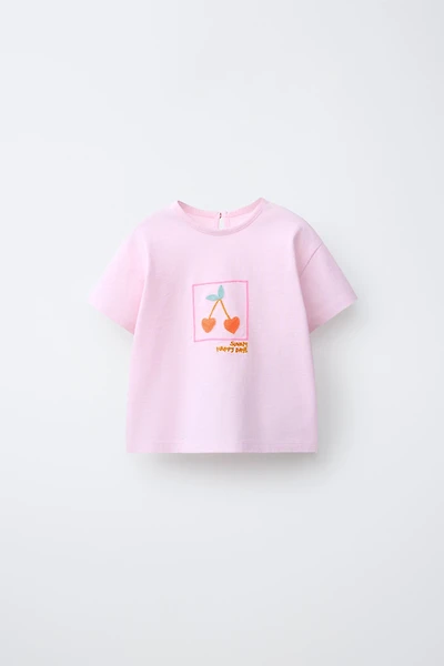EMBROIDERED CHERRY T-SHIRT