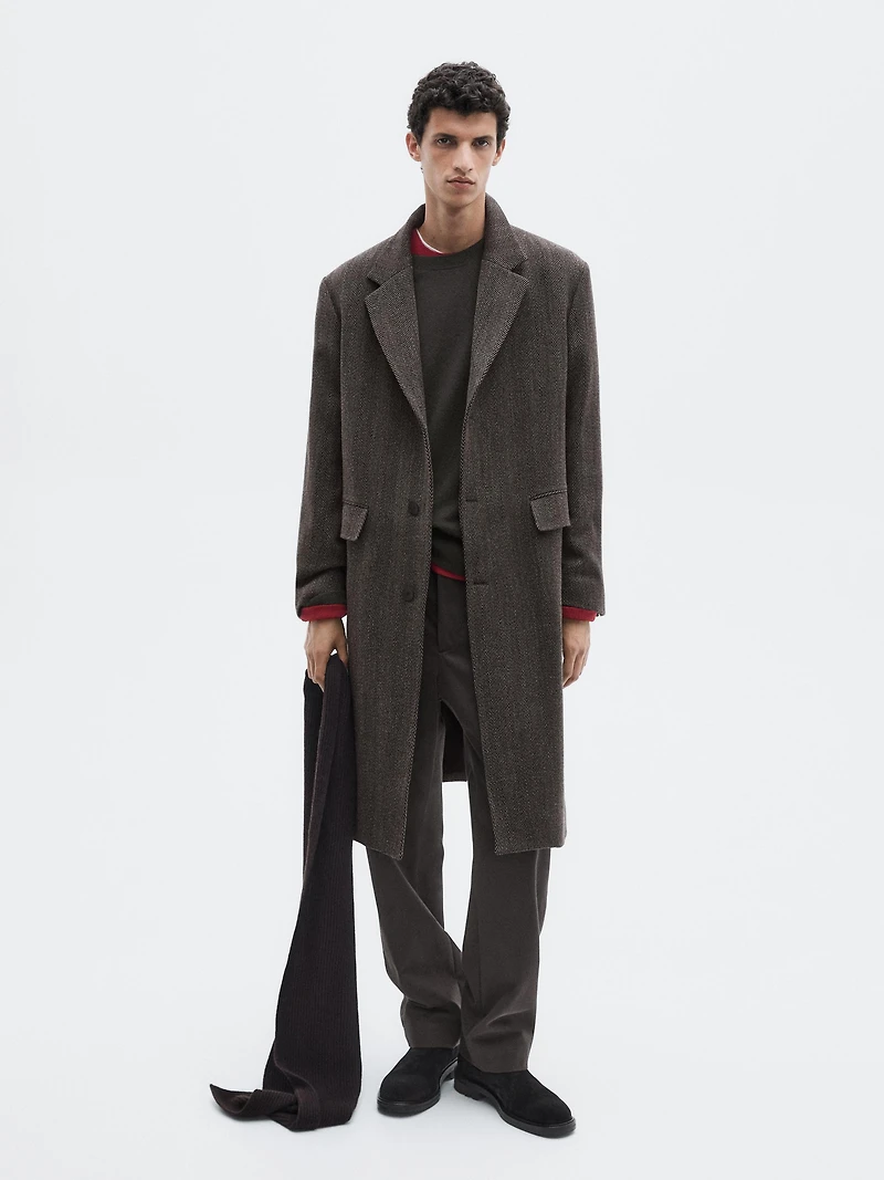 Long herringbone coat - LIMITED