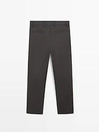 Relaxed fit wool blend trousers