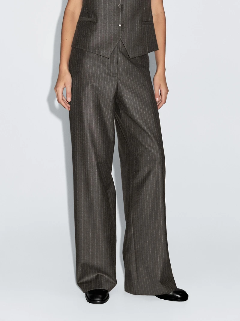 Wool pinstripe trousers