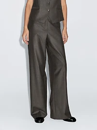 Wool pinstripe trousers