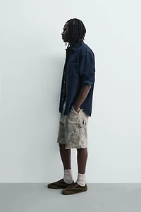 FLORAL PRINT CARPENTER POCKET SHORTS