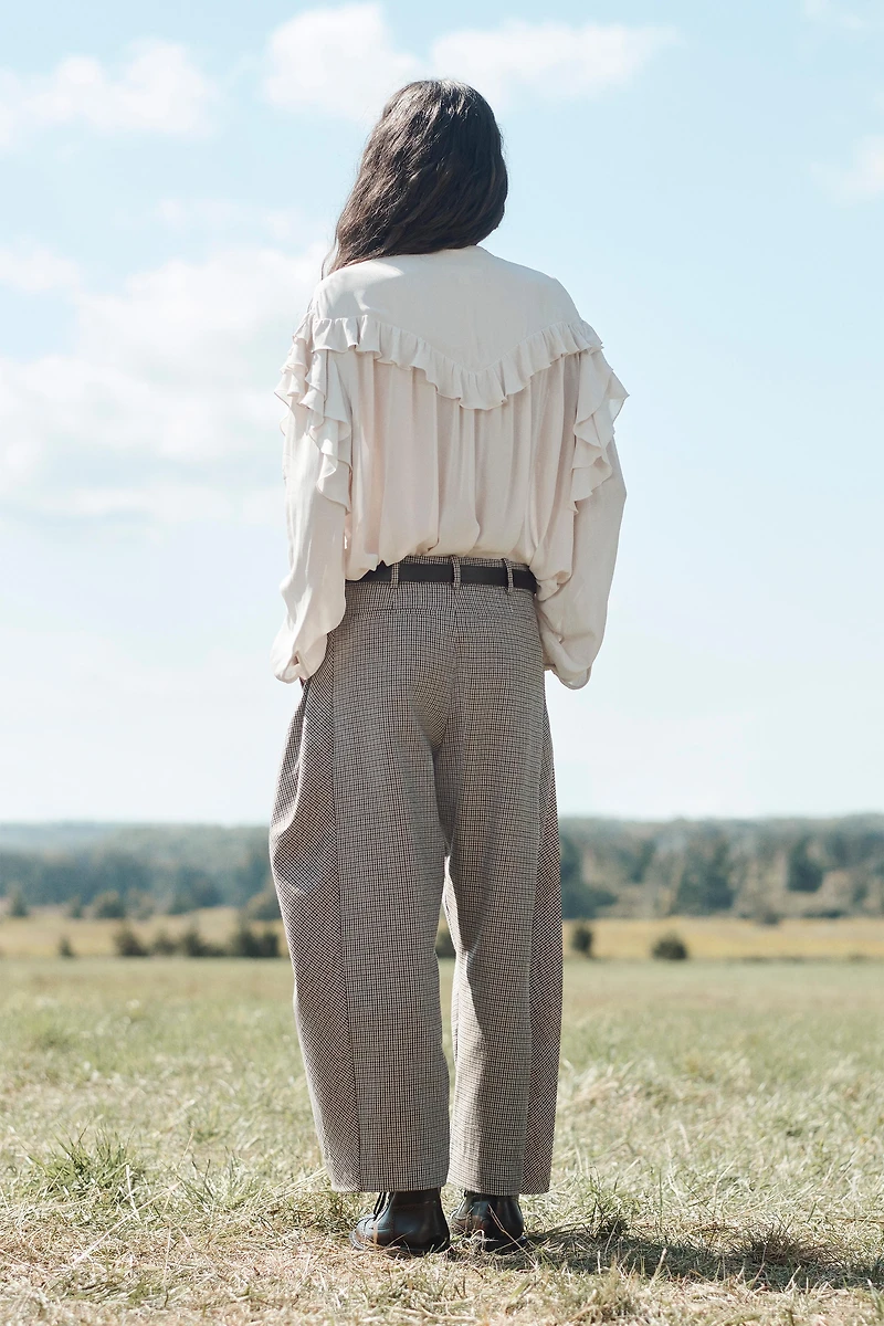 LIMITED EDITION PLAID BALLOON PANTS WITH WOOL