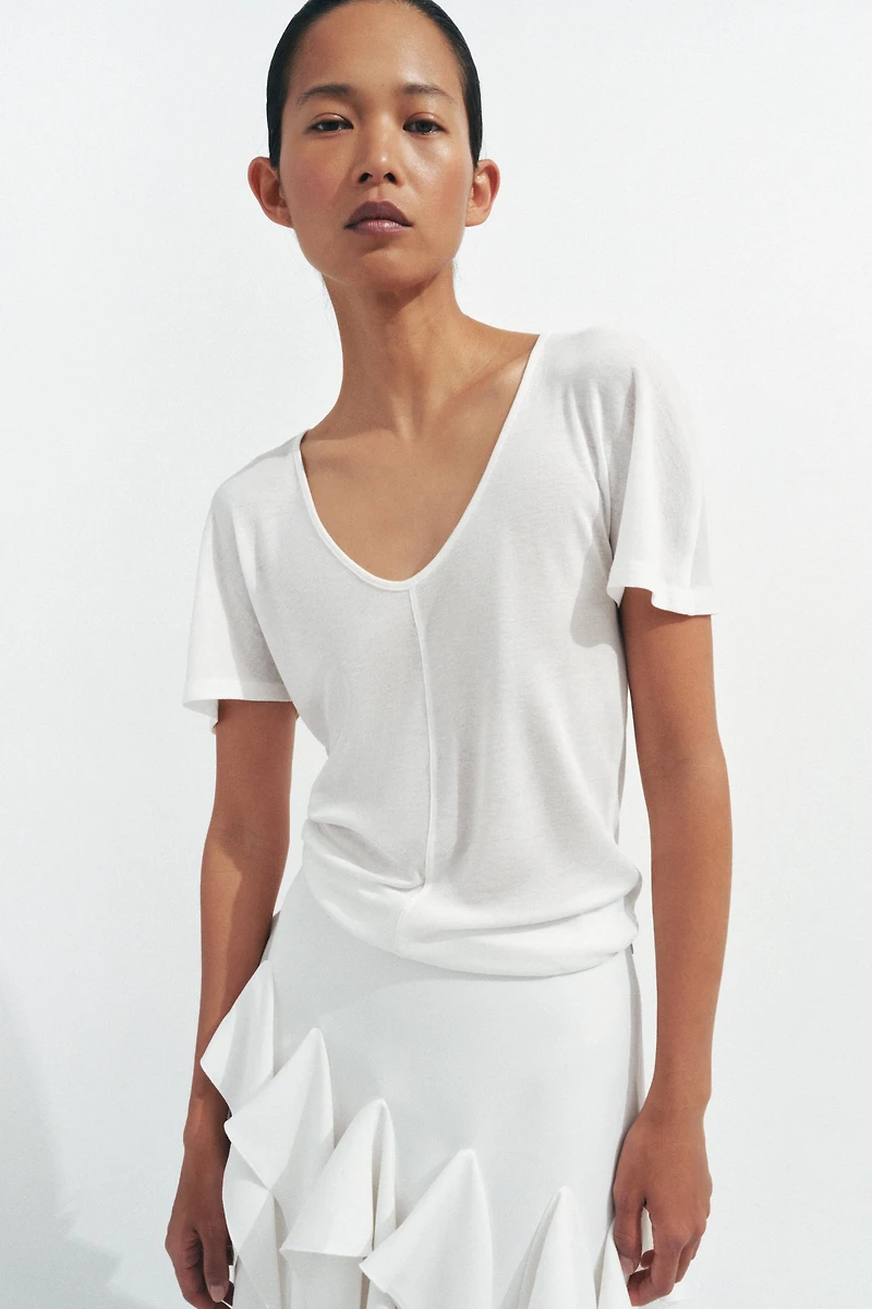 ZW COLLECTION ASYMMETRIC RUFFLED SKIRT