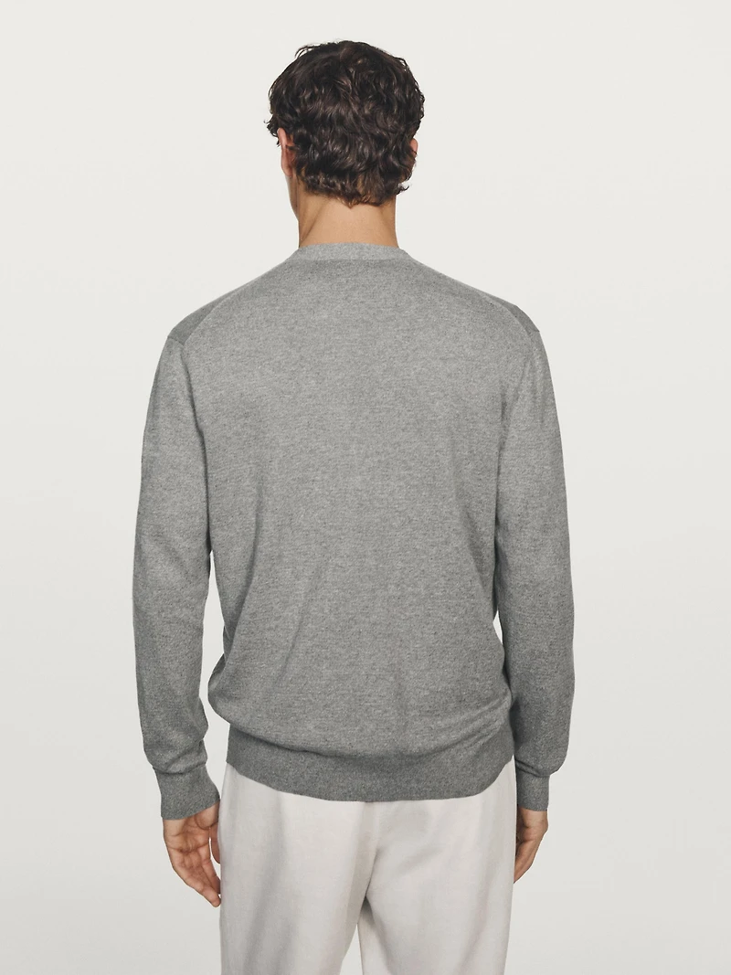 Wool blend knit cardigan