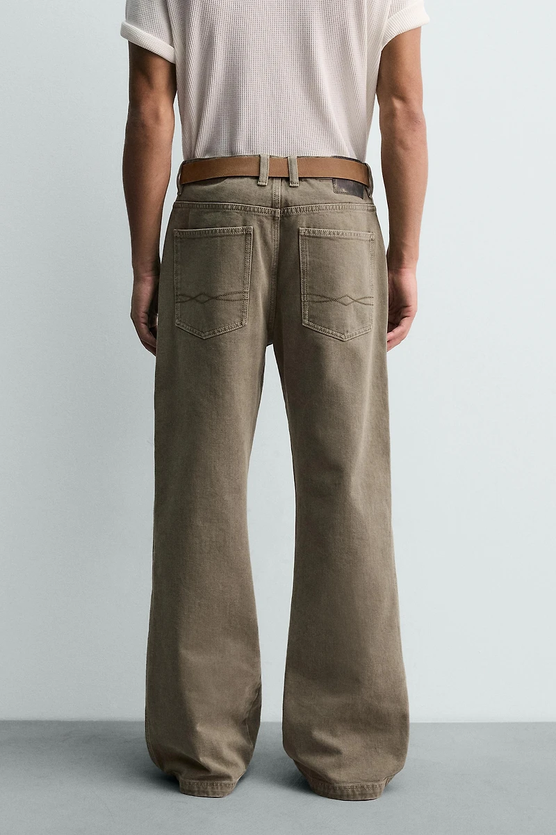 CHINO WIDE FLARE FIT JEANS