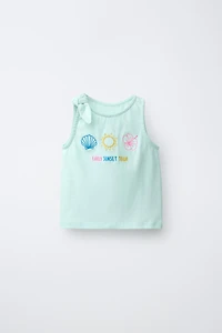 TROPICAL EMBROIDERED KNOT T-SHIRT