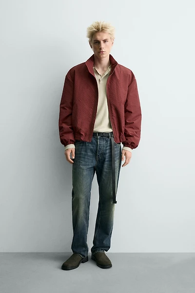 PLAID PUFFER WINDBREAKER JACKET