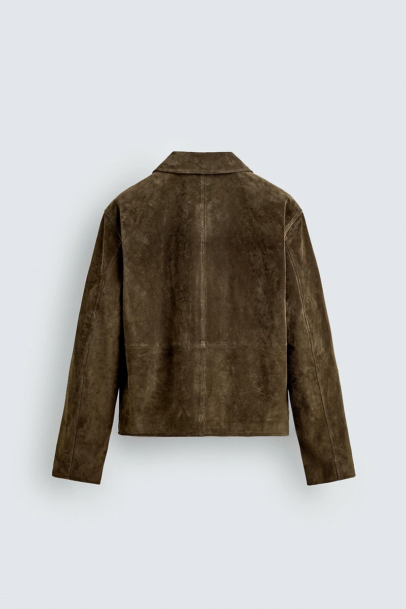 REGULAR FIT SUEDE LEATHER OVERSHIRT