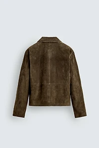 REGULAR FIT SUEDE LEATHER OVERSHIRT