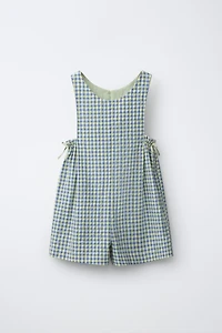 SHORT GINGHAM JUMPSUIT WITH BOWS