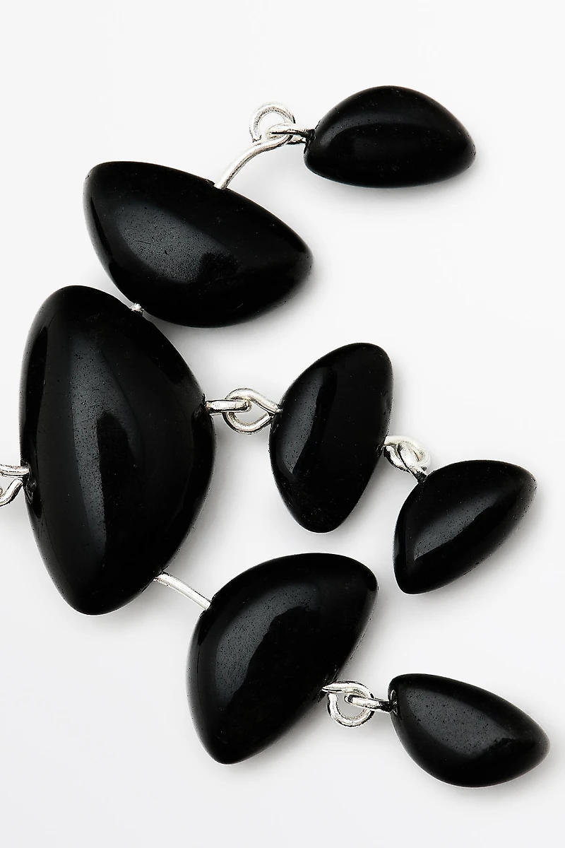 Large gemstone dangle earrings