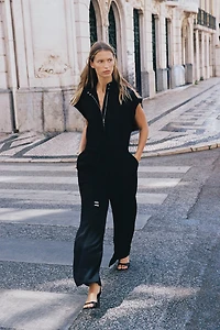 BELTED LONG JUMPSUIT