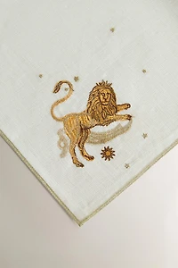EMBROIDERED LEO LINEN NAPKIN | MARISA BERENSON