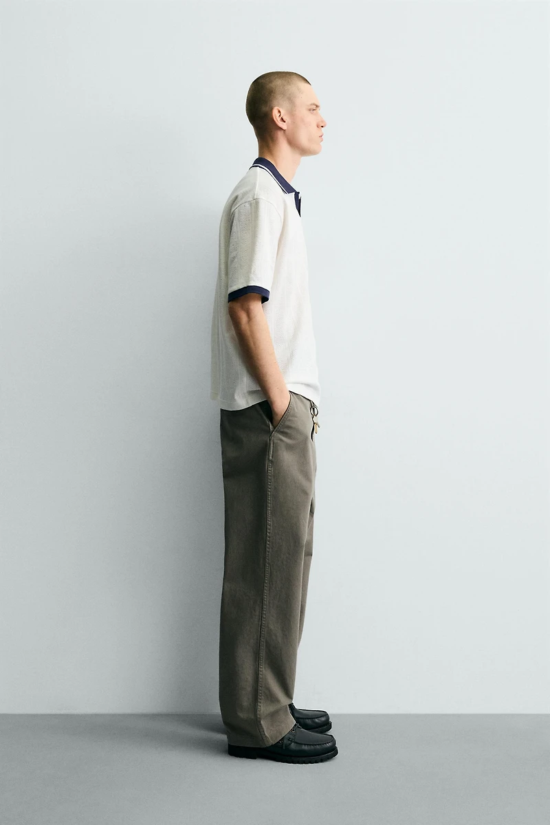 EMBROIDERED VERTICAL JACQUARD POLO