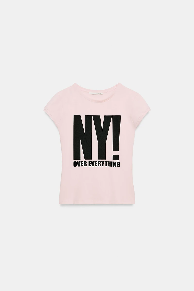TEXT PRINT SHORT SLEEVE T-SHIRT