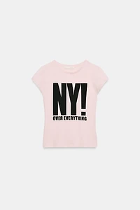TEXT PRINT SHORT SLEEVE T-SHIRT